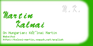 martin kalnai business card